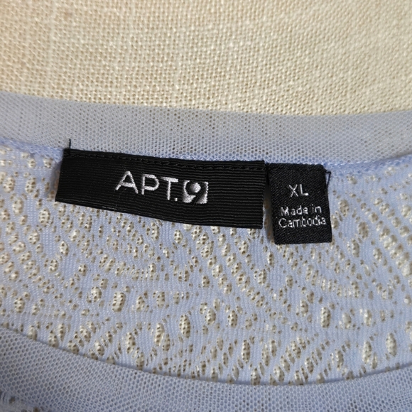 Apt.9 XL Lilac Purple Sleeveless Shirt Full Lace Back Blouse Top - Picture 5 of 6